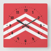 Fahne an der Wand des Glamorgelplatzes Quadratische Wanduhr (Vorderseite)