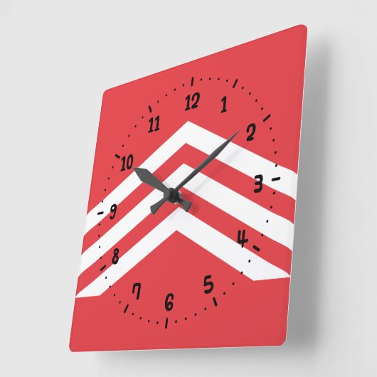 Fahne an der Wand des Glamorgelplatzes Quadratische Wanduhr (Winkel)