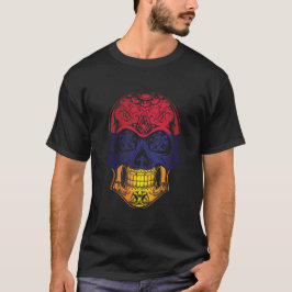 Fahne Armenien-Schädel und -Rose T-Shirt
