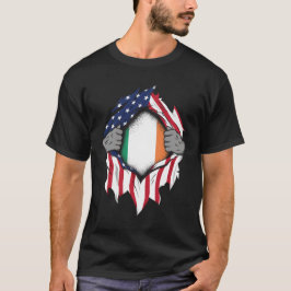 Fahne auf der Brust: Irish American Fags Hands Rip T-Shirt