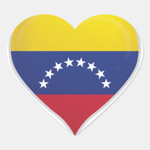 Fahne auf der Venezuela-Liebe Herz-Aufkleber