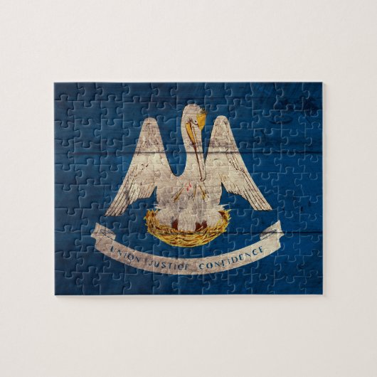 Fahne aus dem alten Holz Louisiana; Puzzle (Horizontal)