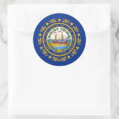 Fahne aus Granit, Flagge von New Hampshire Runder Aufkleber (Tasche)