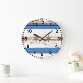 Fahne aus Holz Große Wanduhr (Zuhause)