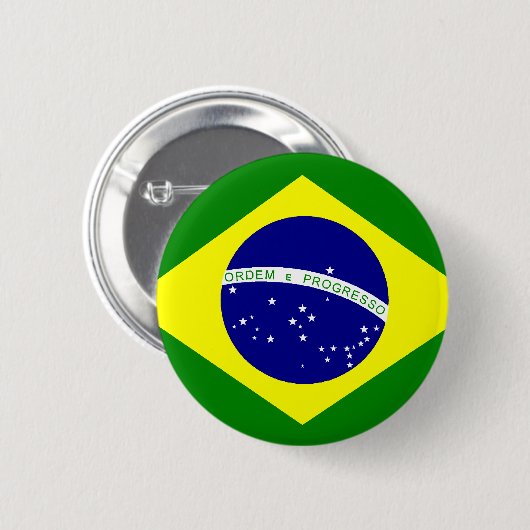 Fahne Brasiliens Button (Vorne & Hinten)
