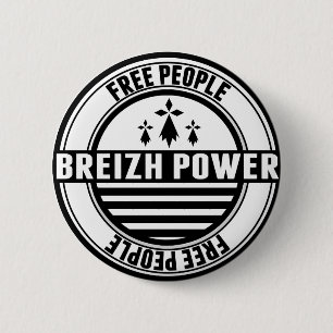 Fahne Breizh die Bretagne Bretonees Klatsch- free Button