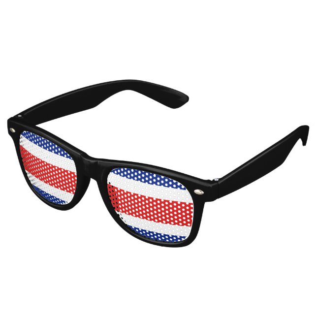 Fahne Costa Rica Partybrille (Schrägansicht)
