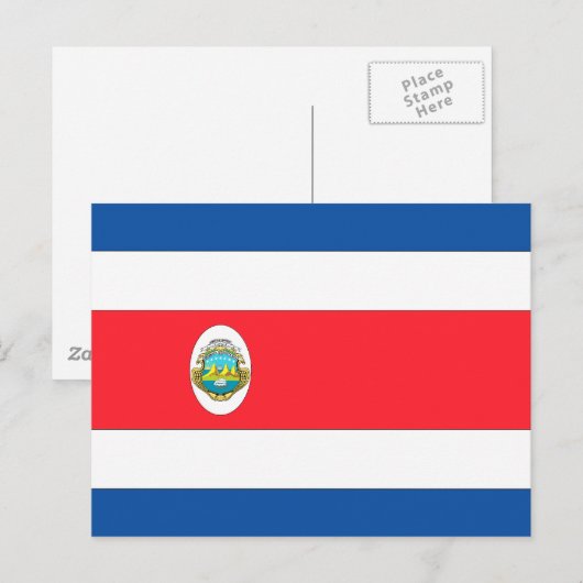 Fahne Costa Rica Postkarte (Vorne/Hinten)