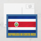 Fahne Costa Rica Postkarte (Vorne/Hinten)