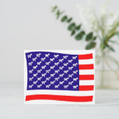 Fahne demokratischer US Flagge Postkarte (Stehend Vorderseite)