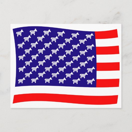 Fahne demokratischer US Flagge Postkarte (Vorderseite)