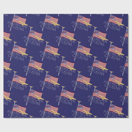 Fahne der amerikanischen Bürger, Blauer Geschenkar Geschenkpapier (Flach)