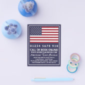 Fahne der amerikanischen Taxis mit Preisliste Flyer (Einzeln)