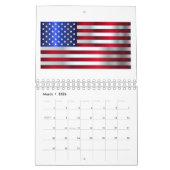 Fahne der amerikanischen US Flagge Kalender (Mär 2026)