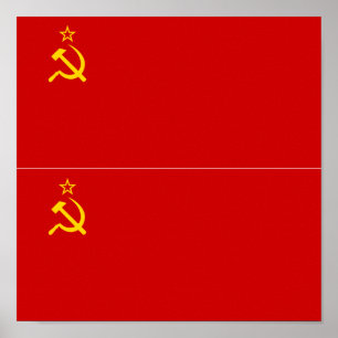 Fahne der BEIDEN sowjetischen Gewerkschaft Poster