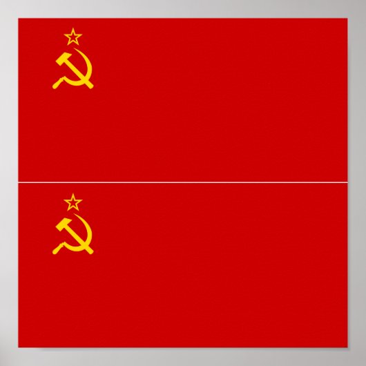 Fahne der BEIDEN sowjetischen Gewerkschaft Poster (Vorne)
