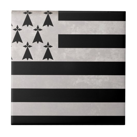 Fahne der Bretagne Fliese (Vorderseite)