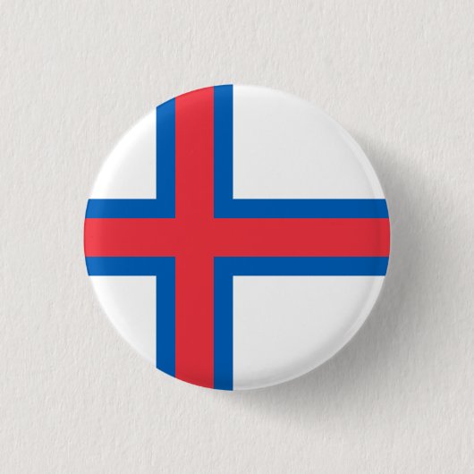 Fahne der Färöer Button (Vorderseite)