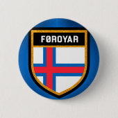 Fahne der Färöer Button (Vorderseite)