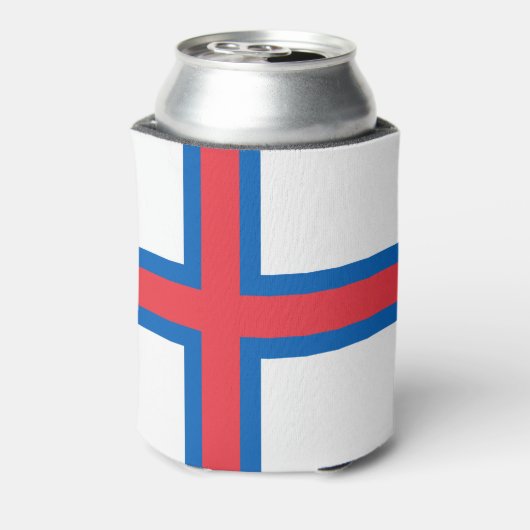 Fahne der Färöer Dosenkühler (Kanne Rückseite)