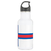 Fahne der Färöer Edelstahlflasche (Vorderseite)