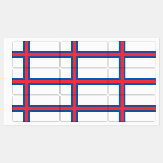 Fahne der Färöer Etiketten (Blatt)