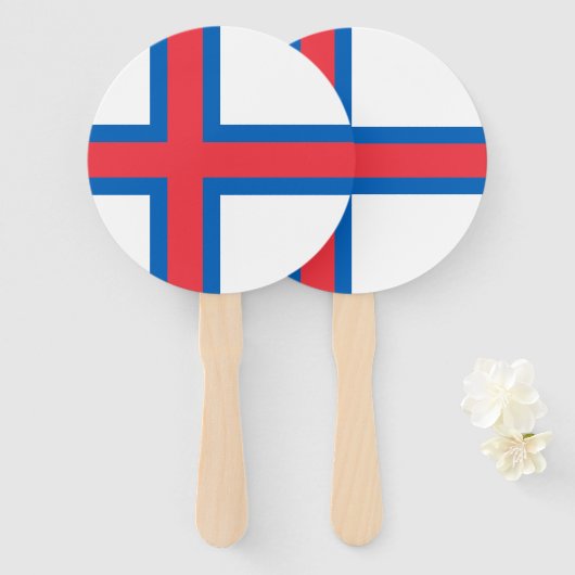 Fahne der Färöer Fächer (Vorne und Hinten)