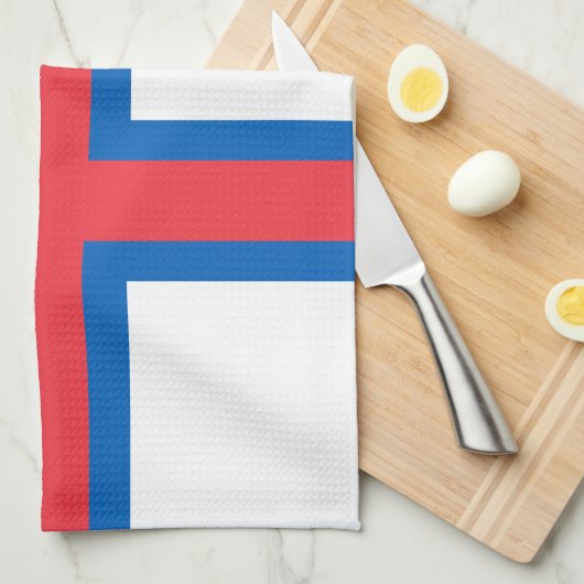 Fahne der Färöer Geschirrtuch (Viertel Falte)