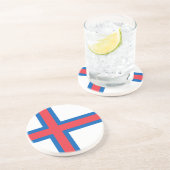 Fahne der Färöer Getränkeuntersetzer (Seite)