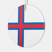 Fahne der Färöer Keramik Ornament (Links)