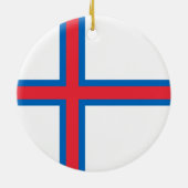 Fahne der Färöer Keramik Ornament (Hinten)