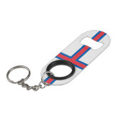 Fahne der Färöer Mini Flaschenöffner (Vorderseite Schrägansicht)