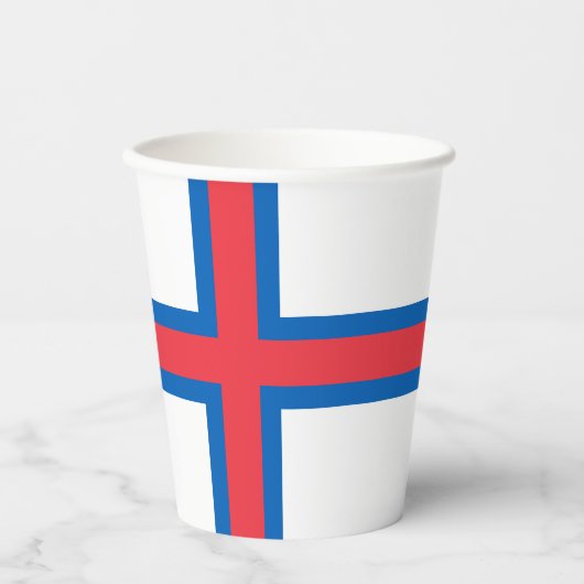 Fahne der Färöer Pappbecher (Vorderseite)