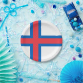 Fahne der Färöer Pappteller (Party)