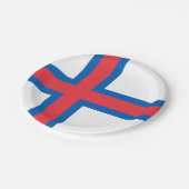 Fahne der Färöer Pappteller (Schrägansicht)