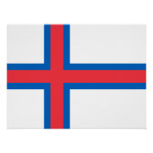 Fahne der Färöer Poster (Vorderseite)