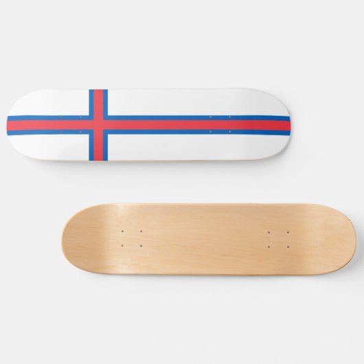 Fahne der Färöer Skateboard (Horizontal)