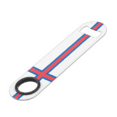 Fahne der Färöer Speed Flaschenöffner (Rückseite Schrägansicht)