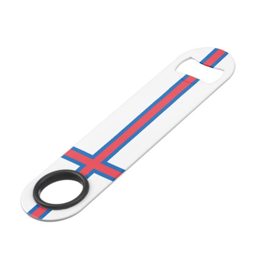 Fahne der Färöer Speed Flaschenöffner (Rückseite Schrägansicht)