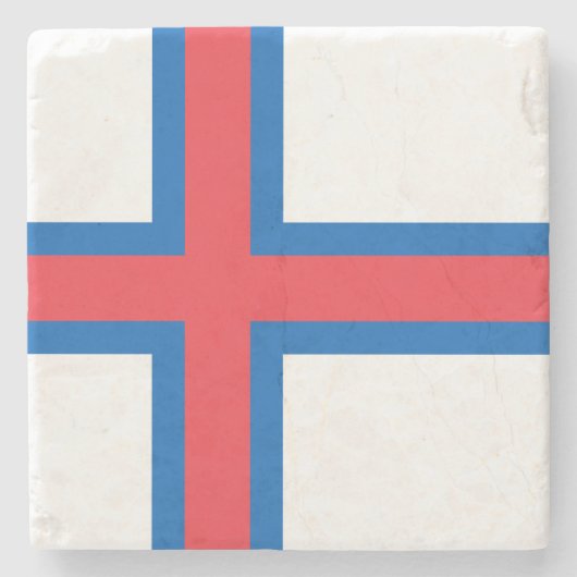 Fahne der Färöer Steinuntersetzer (Vorderseite)