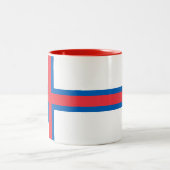 Fahne der Färöer Zweifarbige Tasse (Mittel)