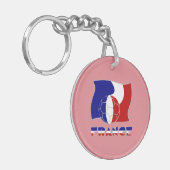 Fahne der französischen Fußballball Schlüsselanhänger (Vorderseite links)