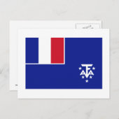 Fahne der französischen Süd- und Antarktis Postkarte (Vorne/Hinten)