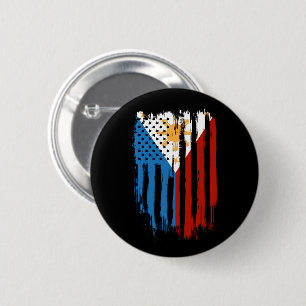 Fahne der Halb-Amerikaner Filipino Philippinen Button