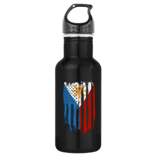 Fahne der Halb-Amerikaner Filipino Philippinen Edelstahlflasche