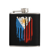 Fahne der Halb-Amerikaner Filipino Philippinen Flachmann (Vorderseite)