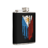 Fahne der Halb-Amerikaner Filipino Philippinen Flachmann (Rechts)