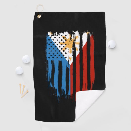 Fahne der Halb-Amerikaner Filipino Philippinen Golfhandtuch (Insitu)