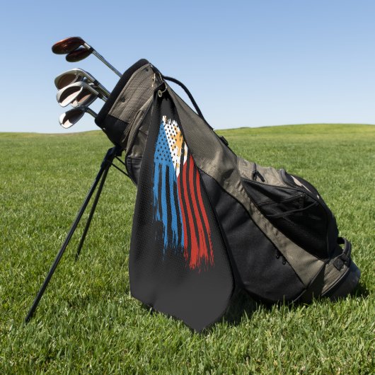 Fahne der Halb-Amerikaner Filipino Philippinen Golfhandtuch (Gras)