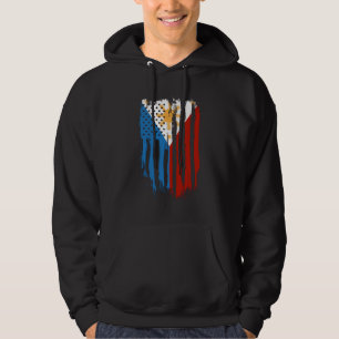 Fahne der Halb-Amerikaner Filipino Philippinen Hoodie